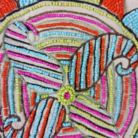 Art to Wear Jean Jacket Womens S Blue Embroidered Floral Beaded Boho Denim - Picture 6 of 13